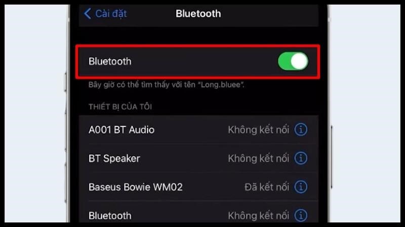 Mở Bluetooth trên điện thoại