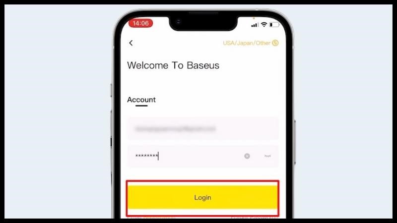 Đăng nhập vào Baseus