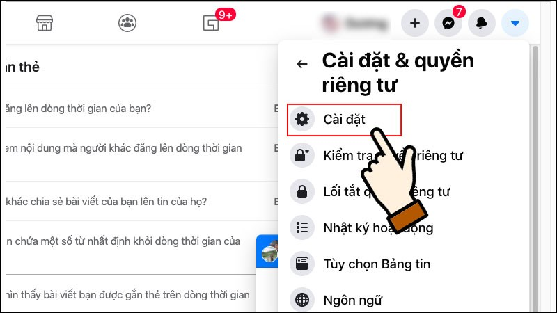 Cách chặn người khác bình luận trên Facebook bằng máy tính.