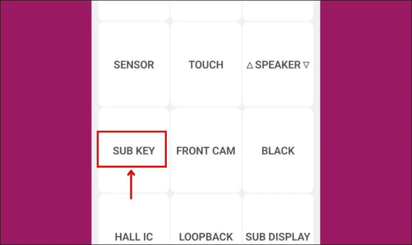 Sub key test phản hồi phím vật lý trên Samsung cũ