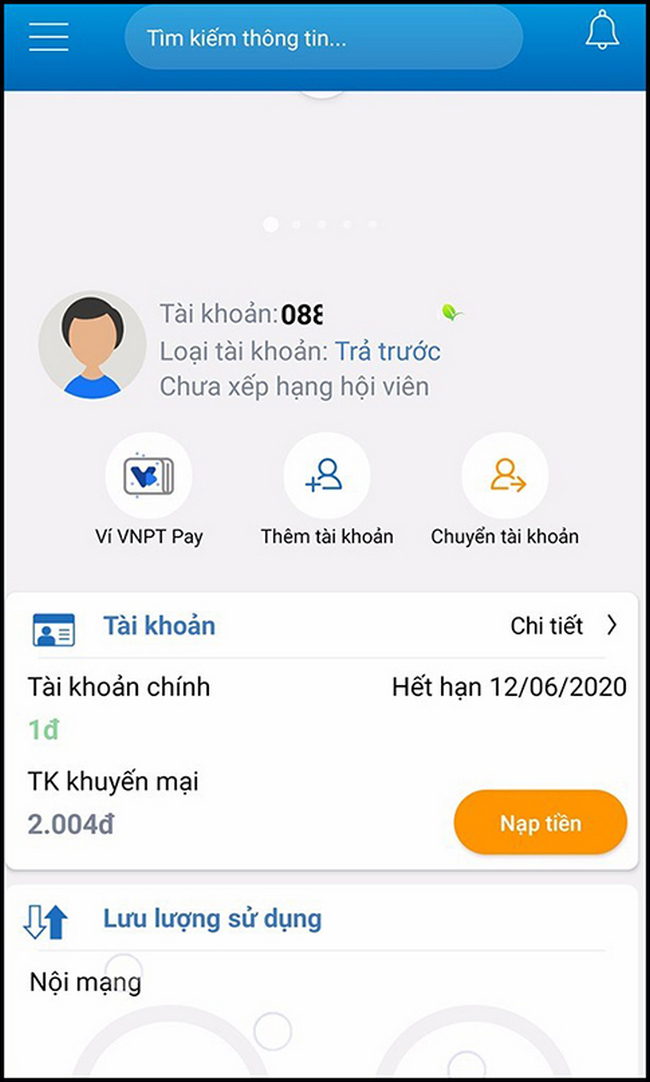 Kiểm tra thông tin trong ứng dụng My VNPT