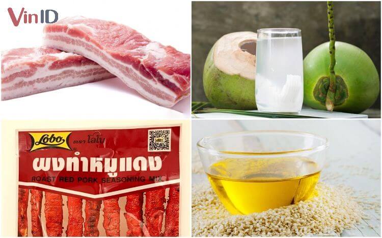 Các nguyên liệu chính làm nước sốt bánh mì xá xíu