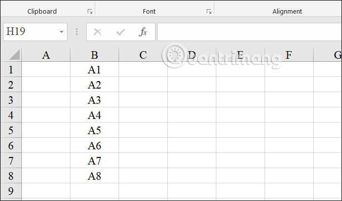 Ô thứ tựu kèm chữ cái trong Excel