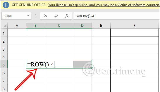 Hàm ROW trong Excel