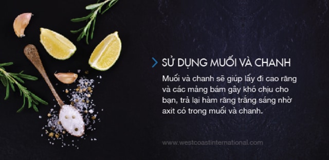 sử dụng muối và chanh để tẩy vôi răng tại nhà - nha khoa quốc tế Westcoast