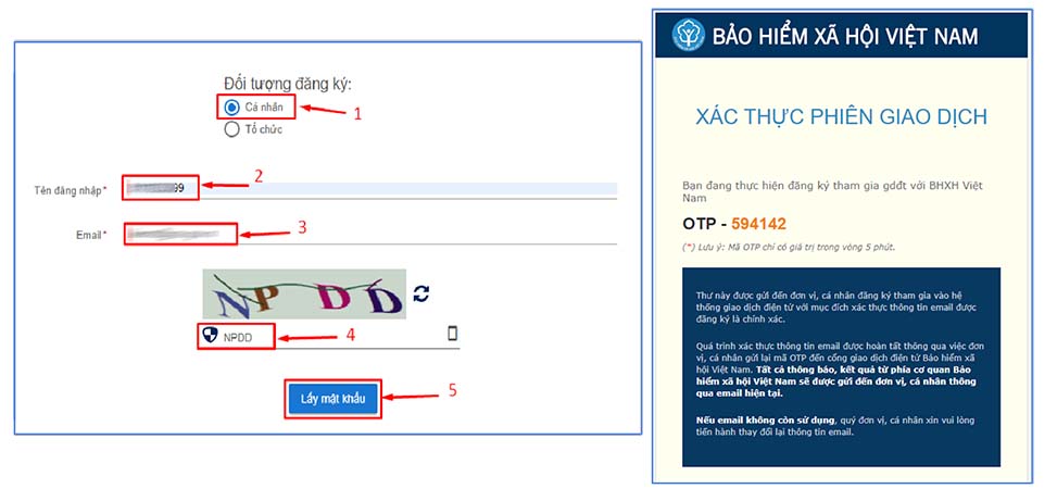 Các bước cấp lại mật khẩu VssID trên Cổng DVC