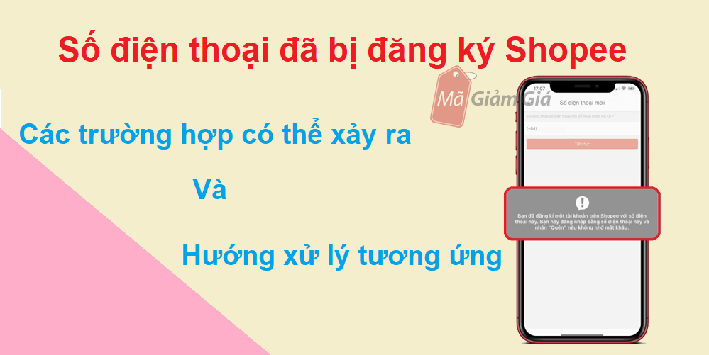 Số điện thoại đã đăng ký Shopee