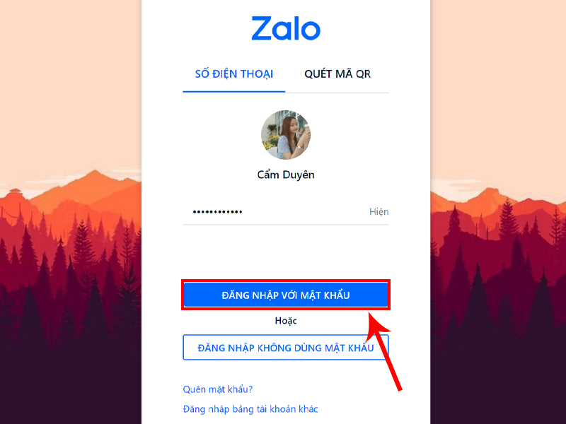 Đăng nhập tài khoản Zalo vào máy tính
