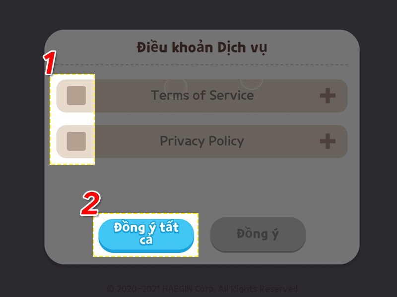 Đồng ý các điều khoản