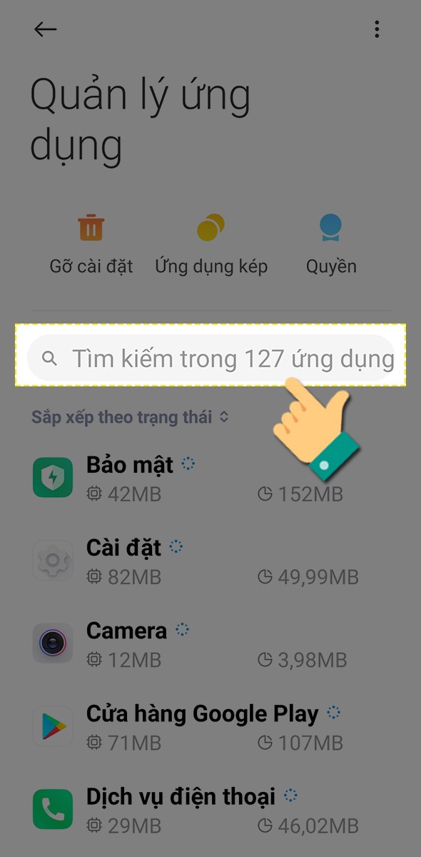 Nhấn vào thanh tìm kiếm