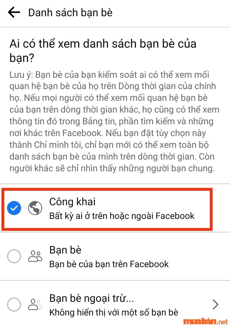 Cách bật chế độ công khai bạn bè trên Facebook