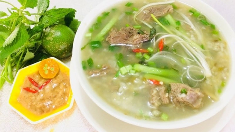 Cháo đậu xanh sườn bò