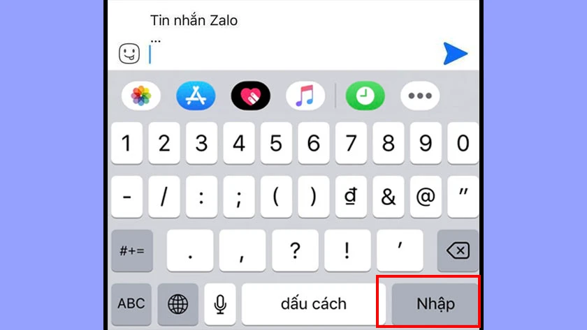 cách xuống dòng trong zalo trên điện thoại iphone