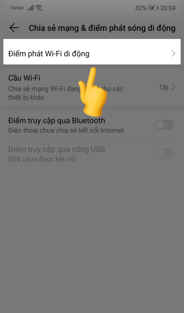 Chọn Điểm phát wifi di động