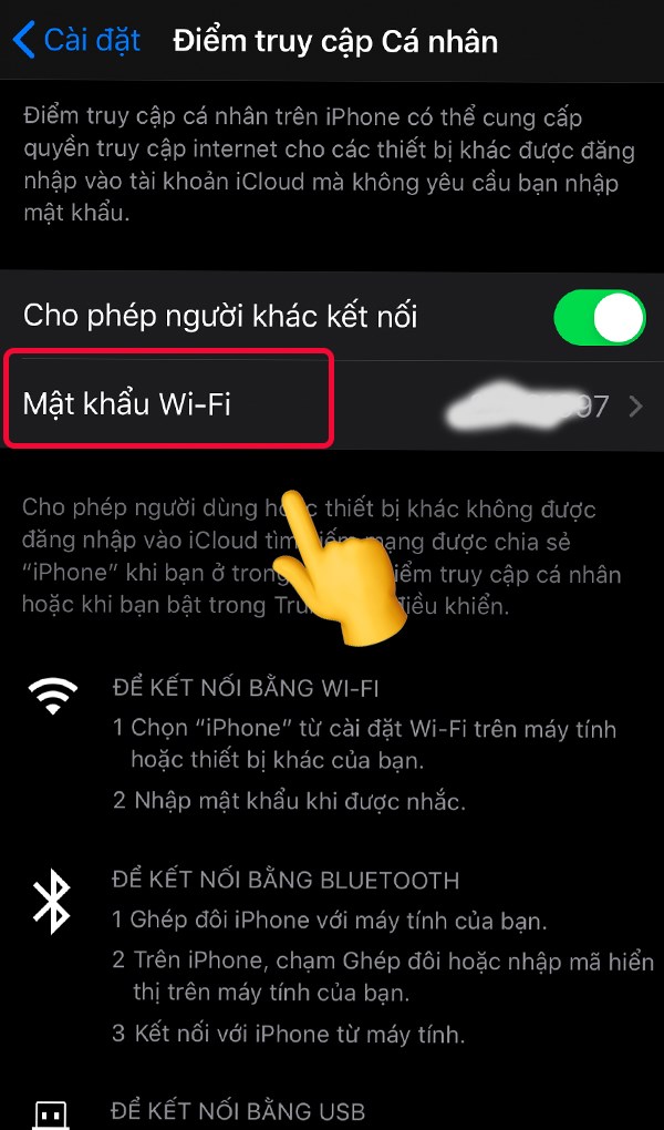 Chọn Mật khẩu Wi-Fi