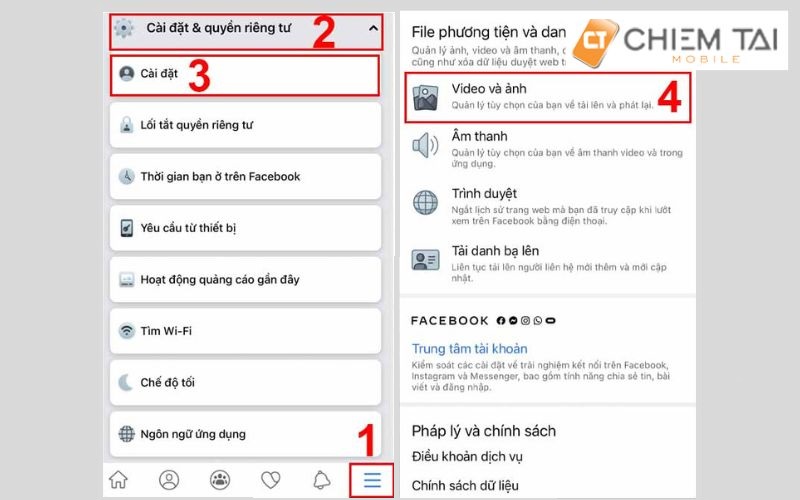 cài đặt ảnh hd trên facebook trên iPhone