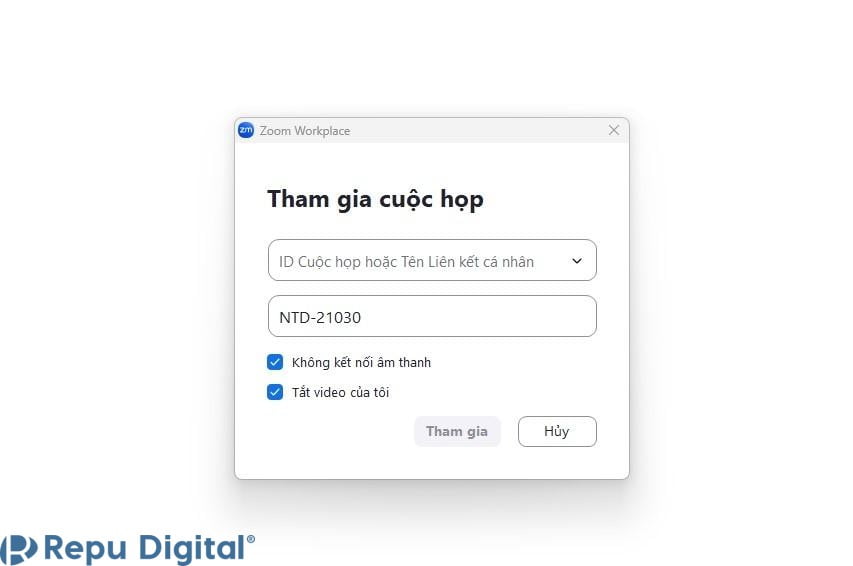 tham gia phòng họp zoom trên máy tính