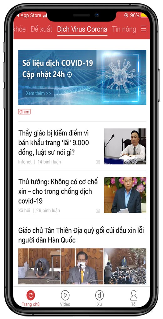 Thông tin trên ứng dụng VN Ngày Nay