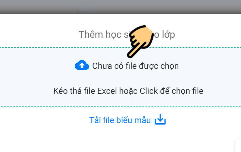 Nhấn vào mục Chưa có file được chọn