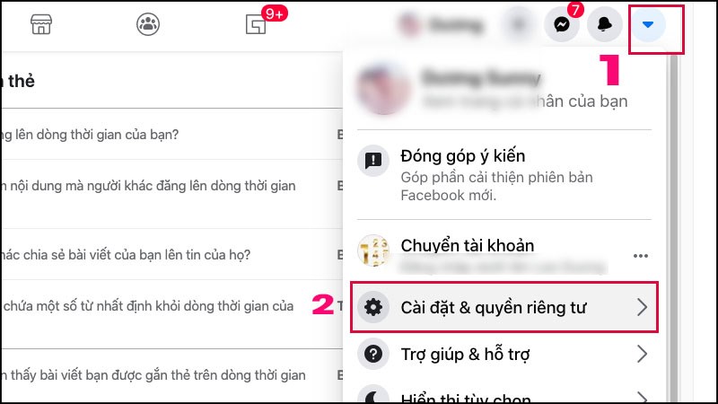 Chọn Cài đặt quyền riêng tư