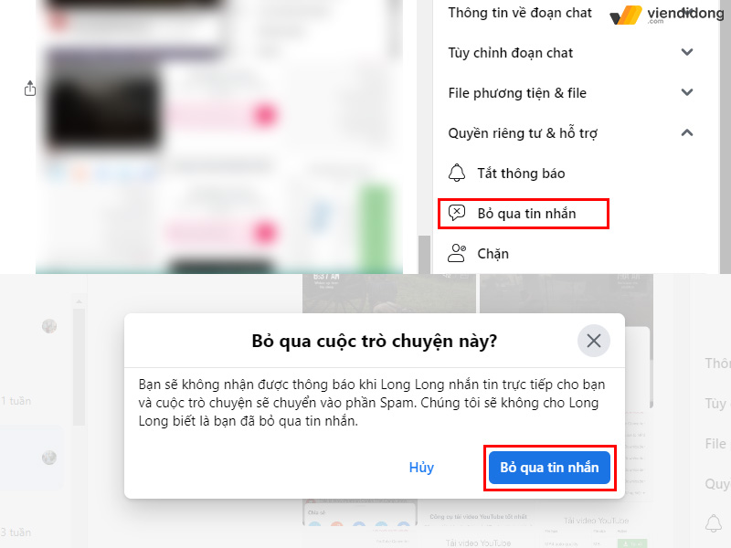 cách bỏ hạn chế trên Messenger chặn