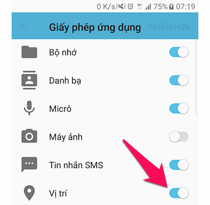 Tắt quyền truy cập vị trí của ứng dụng trên Android