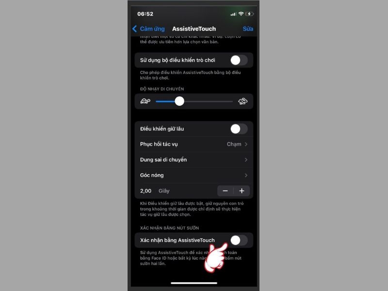 cach bat tinh nang xac nhan bang Assistive Touch la gi