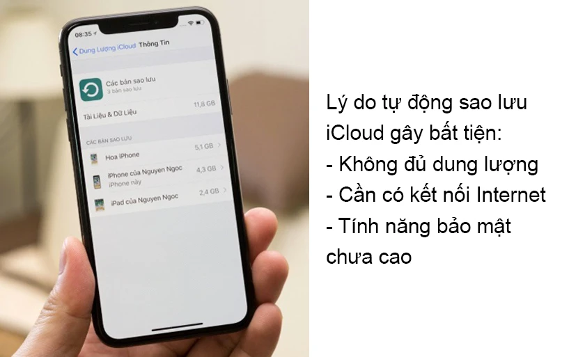 tại sao nên tắt sao lưu iCloud trên iPhone, iPad