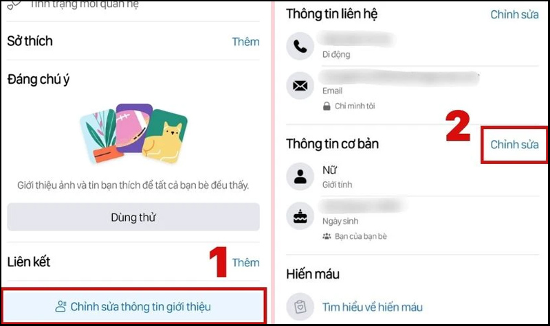 Tiến hành Chỉnh sửa thông tin giới thiệu trên Facebook