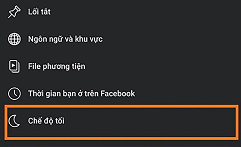 chọn Chế độ tối ở mục Cài đặt & quyền riêng tư