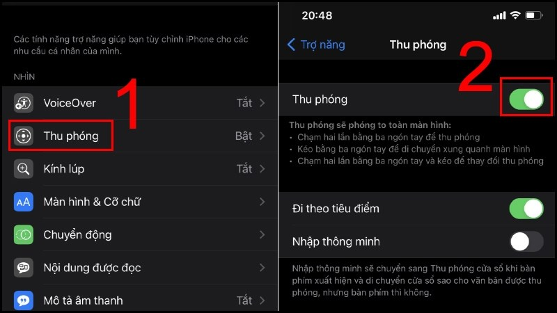 iphone bị phóng to màn hình 3