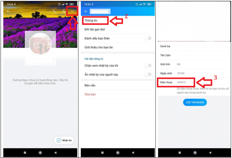 Cách lấy số điện thoại Zalo.