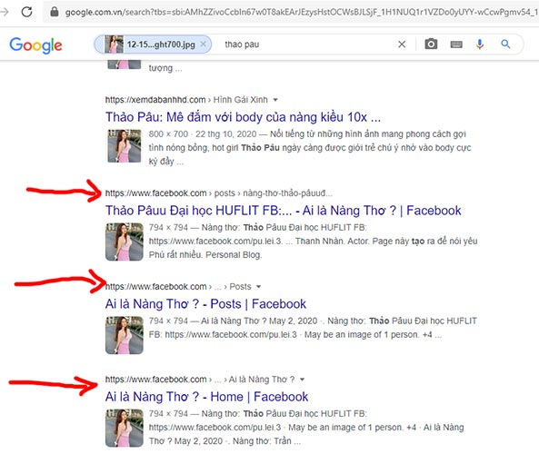 Hãy tìm những đường link có đuôi Facebook.com.