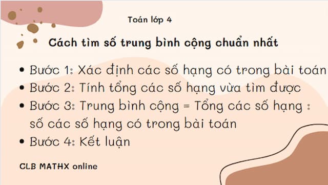 Cách tìm số trung bình cộng chuẩn nhất