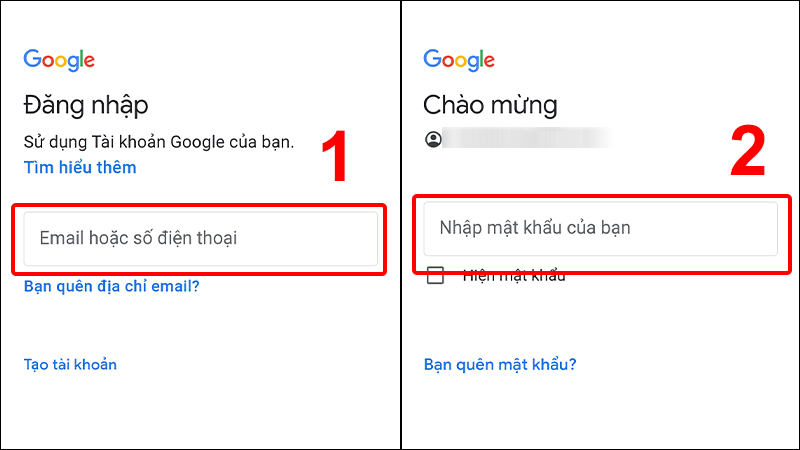 Đăng nhập tài khoản Gmail