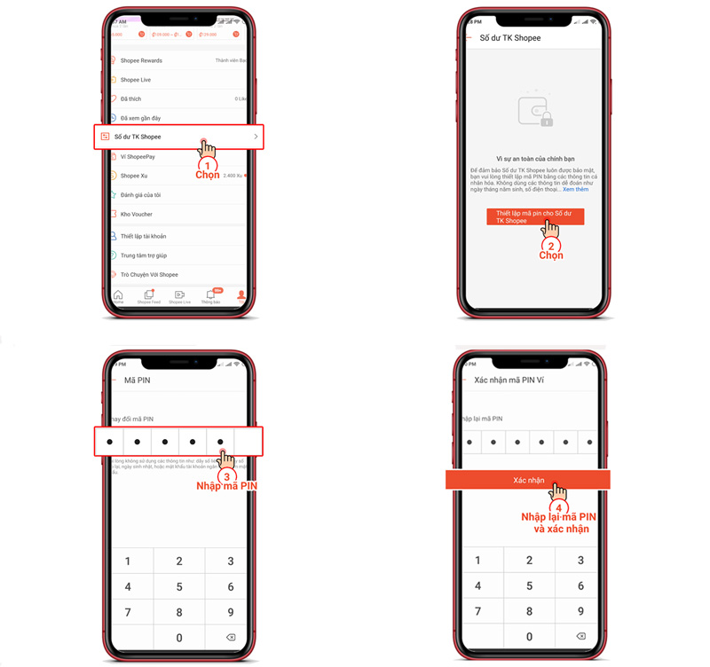 4 bước đổi mã pin số dư tài khoản Shopee