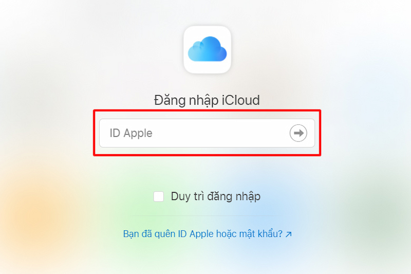 Đăng nhập tài khoản iCloud để tìm vị trí iPhone 