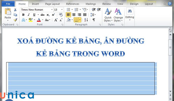 Xoá ô trong word giúp bạn tuỳ chỉnh layout nhanh chóng