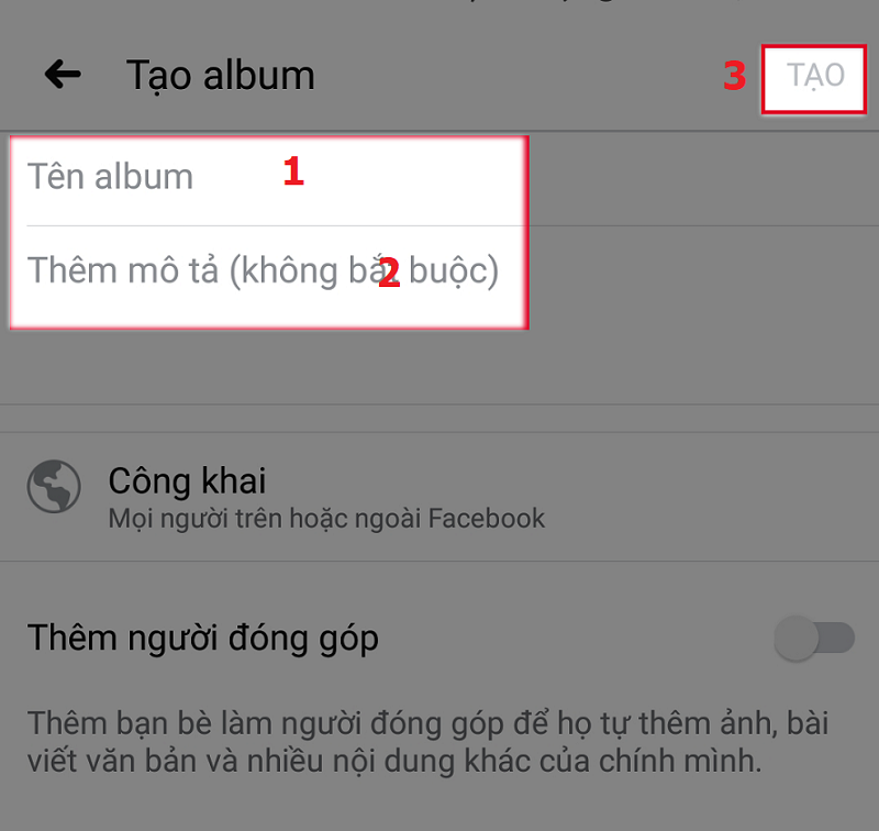 Tạo album ảnh