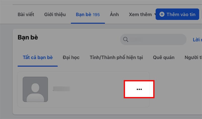 Nhấn vào biểu tượng 3 dấu chấm ở bên phải ảnh đại diện của họ