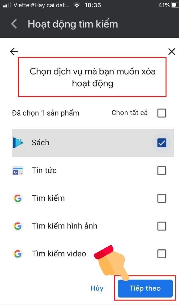 Cách xóa lịch sử từ khóa tìm kiếm trên Google điện thoại