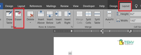 Cách xóa cột trong word
