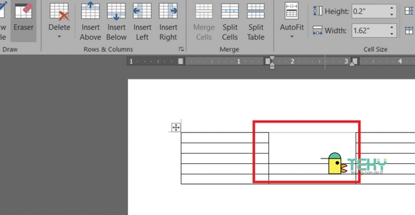 Cách xóa cột trong word