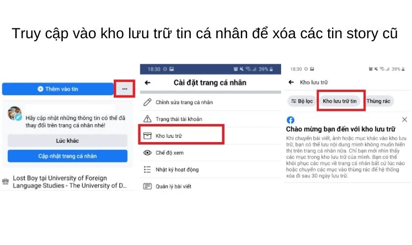 cách xoá story trên facebook bằng máy tính