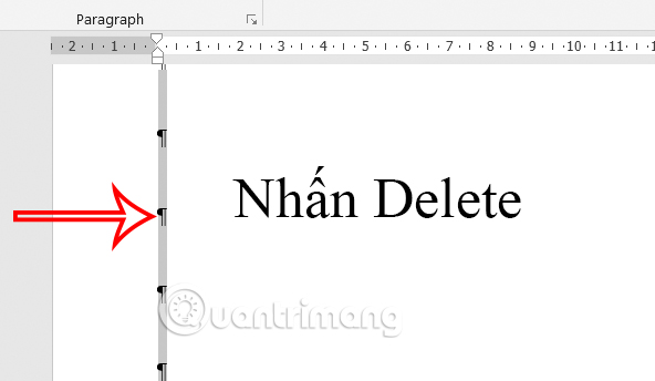 Nhấn phím Delete xóa trang trắng Word