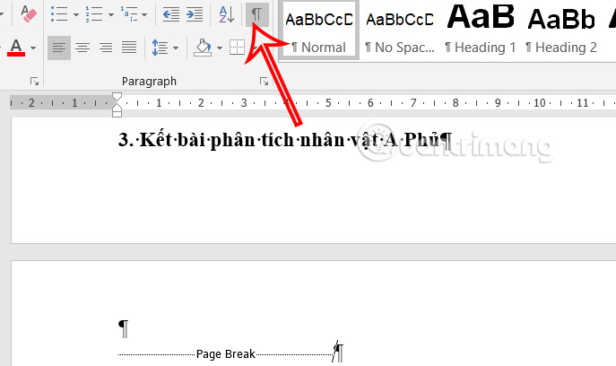 Xóa trang trắng Word do Section Break hoặc Page Break