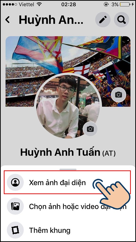 Tiếp theo chọn Xem ảnh đại diện.