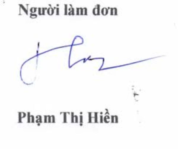 Chữ ký tên Phạm Thị Hiền