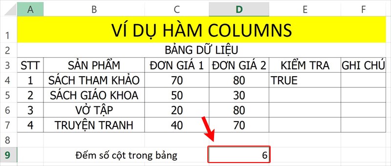 Nhấn Enter để hiển thị kết quả