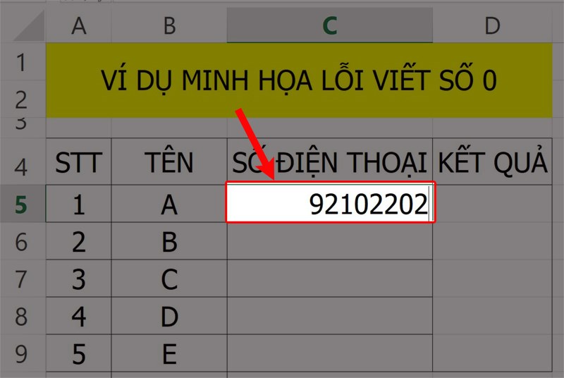 Nguyên nhân viết không được số 0 trong Excel